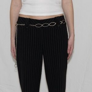 Y2k silver chain belt